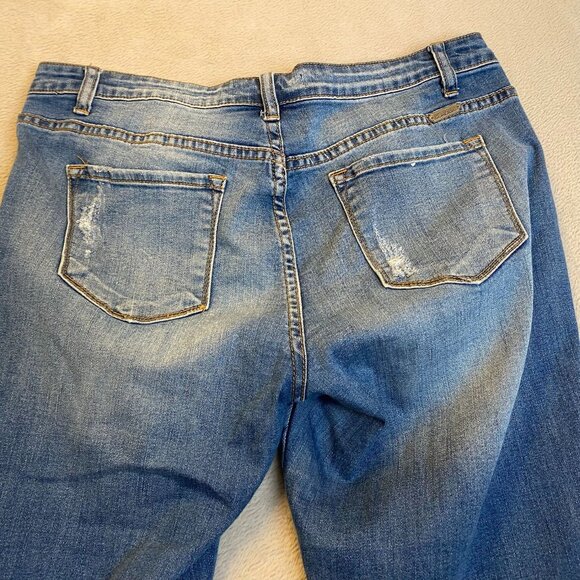 KanCan Womens Jeans 15/31 Distressed Medium Wash Cotton Blend Casual Style - Picture 14 of 16